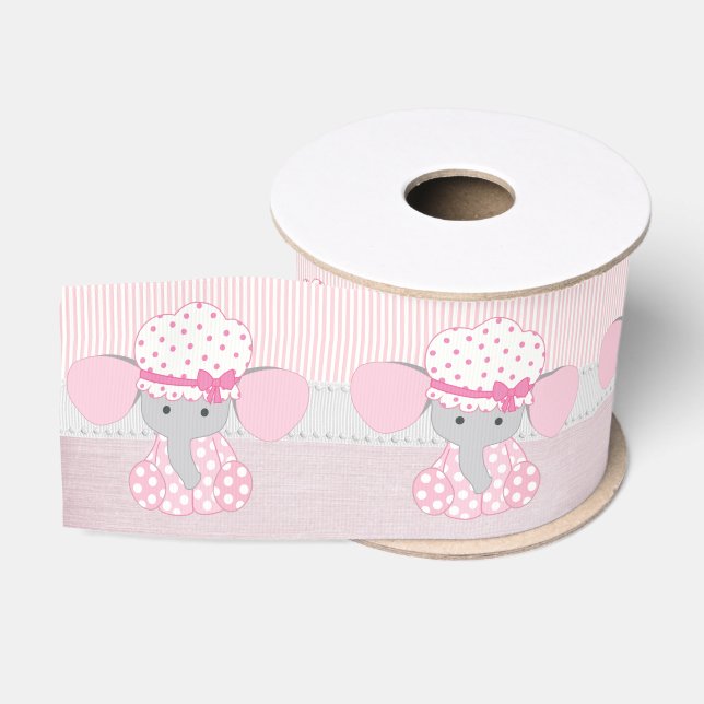 Schönes Baby-rosa Elefant Ripsband (Spule)