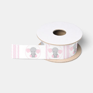 Schönes Baby-rosa Elefant Satinband