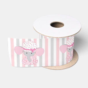 Schönes Baby-rosa Elefant Satinband