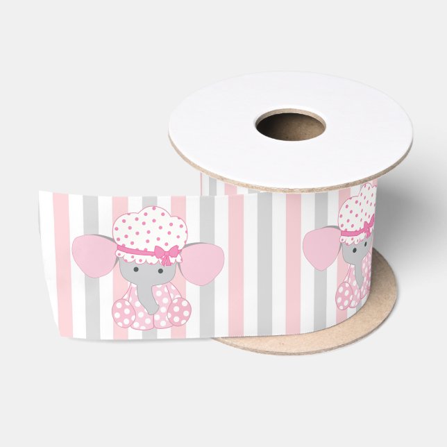 Schönes Baby-rosa Elefant Satinband (Spule)