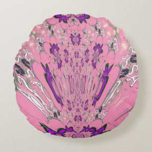 Schönes Babypink-lila-Schatten-Motiv Rundes Kissen