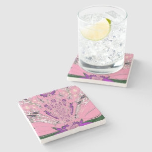 Schönes Babypink-lila-Schatten-Motiv Steinuntersetzer