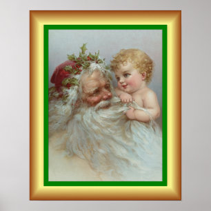 Schönes Baby's First Christmas, Santa Claus ~ Poster