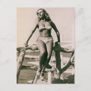 Schönes Bad !! Vintage Bikini Postkarte