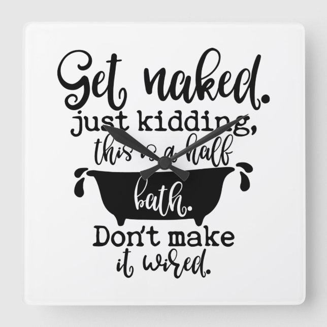 Schönes Badezimmer-Design für Ihre Zuhause-Dekorat Quadratische Wanduhr (Vorderseite)