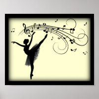 Schönes Ballerina-Tanz mit gelber Musik