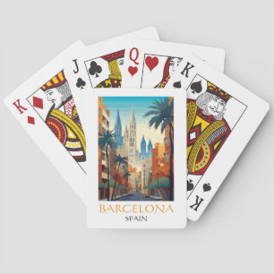 Schönes Barcelona Spanien Retro Vintage Reise Spielkarten