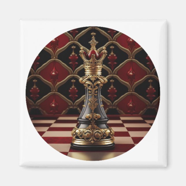 Schönes Barockstil Schachstück - The Queen Magnet (Vorne)
