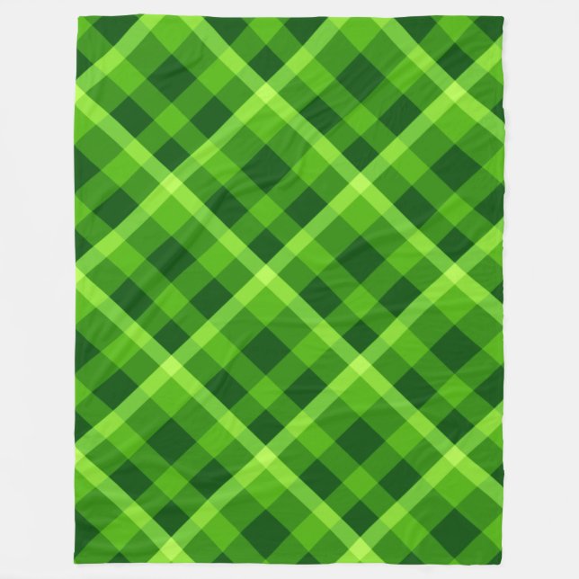 Schönes Baum Grün Kariert große Fleece Blanket (Vorderseite)