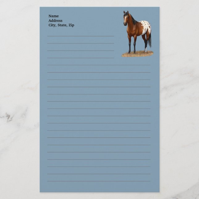 Schönes Bay Appaloosa Pferd Briefpapier (Vorderseite)