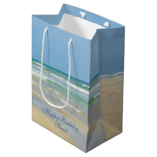 Schönes Beach Foto Custom Ocean Waves Geburtstag Mittlere Geschenktüte