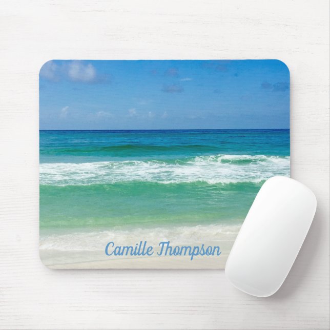 Schönes Beach Foto Ocean Waves Personalisiert Mousepad (Mit Mouse)