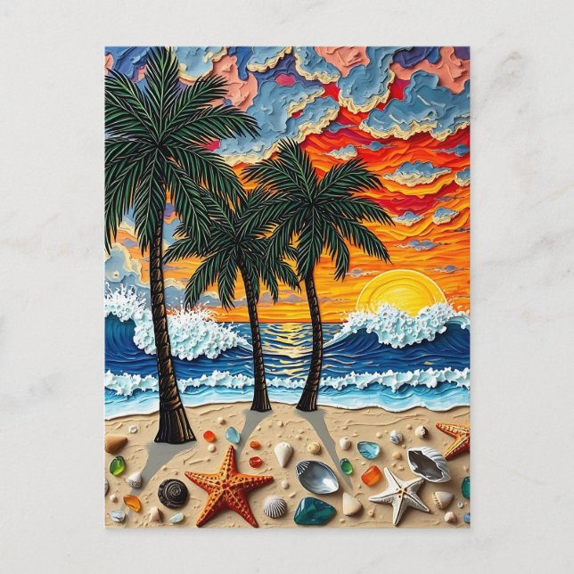 Schönes Beachy Happy | Sprichwort Hi Postkarte (Vorderseite)