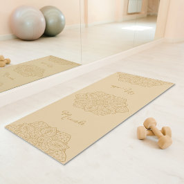 Schönes beiges Mandala mit individuellem Namen Yogamatte