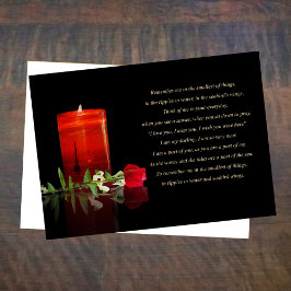 Schönes Beileid Erinnerung Candle Rose Ozean Karte