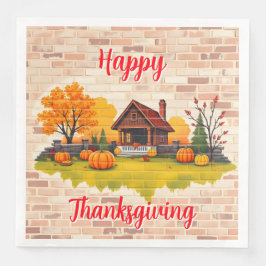 Schönes beliebtes Glück Erntedankfest Fall Serviette