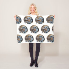 Schönes Bengalisches Tiger Face Foto Fleecedecke