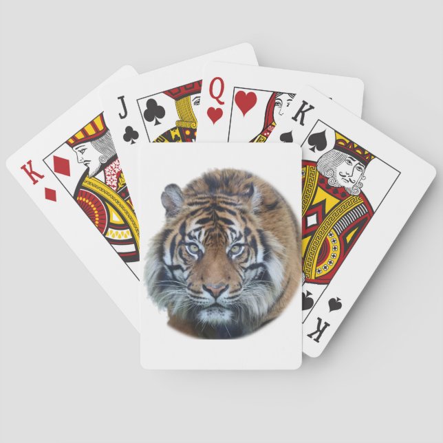 Schönes Bengalisches Tiger Face Foto Spielkarten (Rückseite)