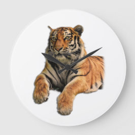 Schönes Bengalisches Tiger-Foto Große Wanduhr