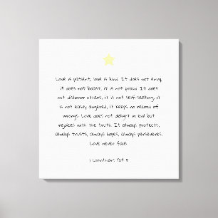 Schönes Bibelangebot 1 Korinther 13:4 Leinwanddruck