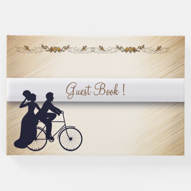 Schönes Bicycle Wedding Guest Book Gästebuch (Vorderseite)