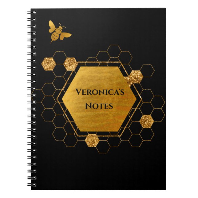 Schönes Bienenthema Personalisiertes Notebook Notizblock (Vorderseite)