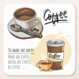 Schönes Bild Kaffeezeit für Kaffeeliebhaber Rustik Rechteckiger Pappuntersetzer