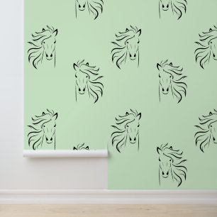 Schönes Black Horse Design Tapete