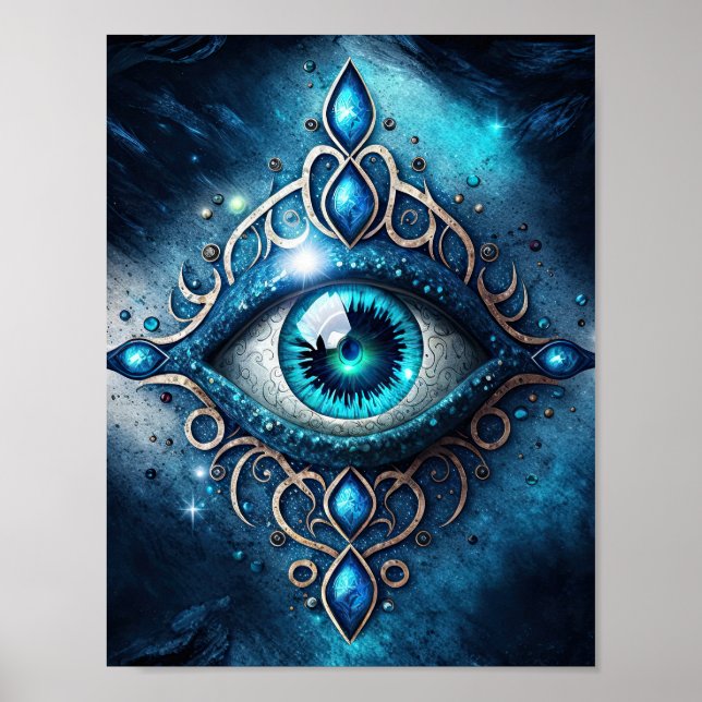 Schönes Blau Alle sehen Auge Inspiration Poster (Vorne)