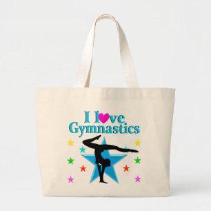 SCHÖNES BLAU I LIEBE GYMNASTICS DESIGN JUMBO STOFFBEUTEL