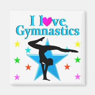 SCHÖNES BLAU I LIEBE GYMNASTICS DESIGN MAGNET