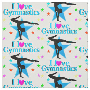 SCHÖNES BLAU I LIEBE GYMNASTICS DESIGN STOFF