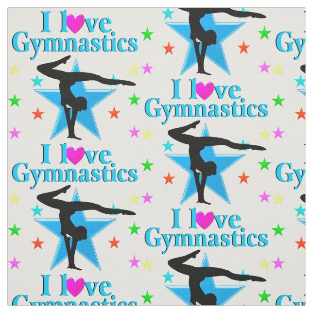 SCHÖNES BLAU I LIEBE GYMNASTICS DESIGN STOFF (Muster)
