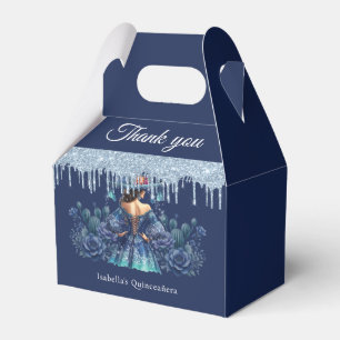 Schönes Blau mexikanischer Stil Quinceñera Geschenkschachtel