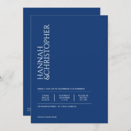 Schönes Blau mit Details Hochzeit Einladung