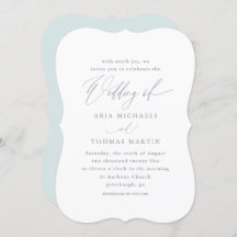 Schönes Blau mit kalligrafischer Hochzeit