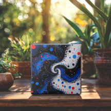 Schönes Blau und Weiß wirl Abstraktes Design