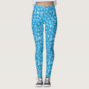 Schönes blaues geometrisches Muster Leggings