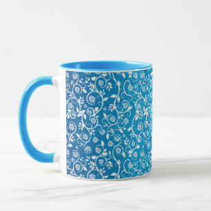 Schönes blaues geometrisches Muster Tasse