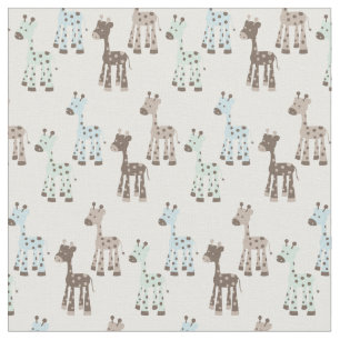 Schönes blaues Giraffen-Baby-Muster Stoff