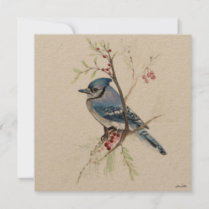 Schönes blaues Jay-Gemälde Karte