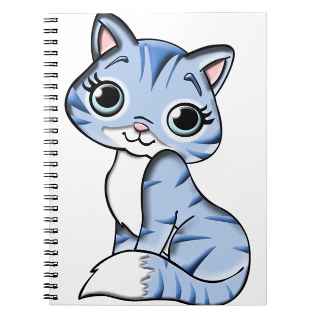 Schönes blaues Kitty Notizblock (Vorderseite)