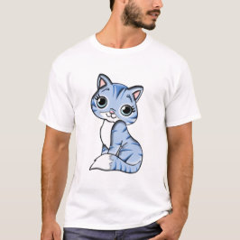 Schönes blaues Kitty T-Shirt