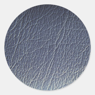 Schönes blaues Leather Runder Aufkleber