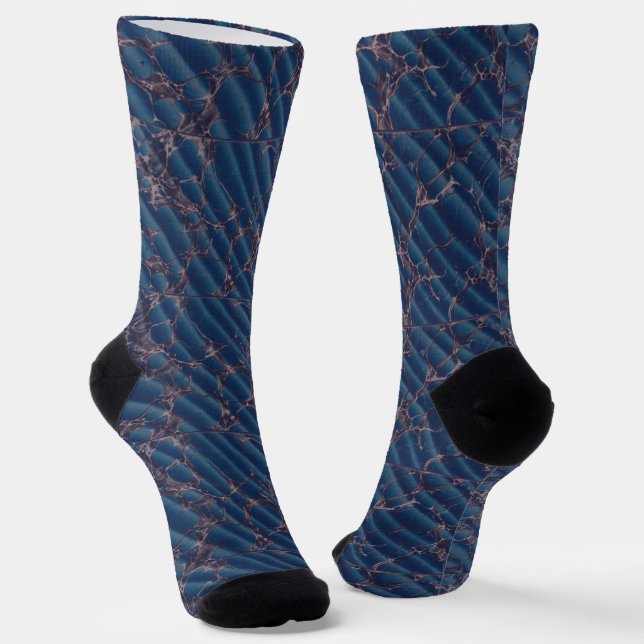 Schönes blaues Marmormuster Socken (Gewinkelt)