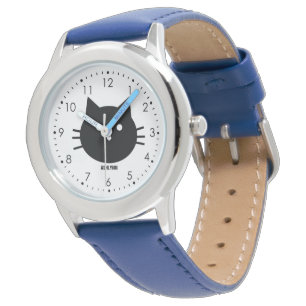 Schönes blaues Miezekatze-Katzen-Kind Armbanduhr