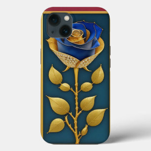 Schönes Bleiglasfenster mit blauer Rose Case-Mate iPhone Hülle