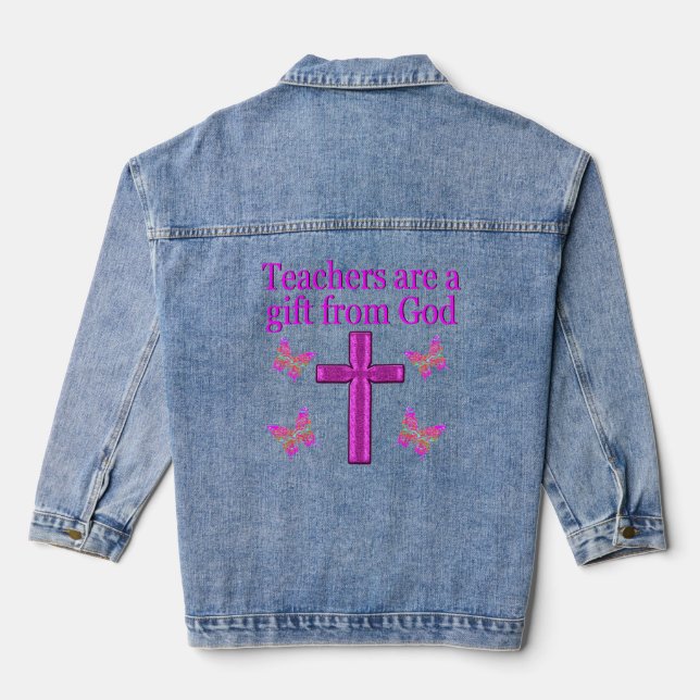 SCHÖNES BLESSED LEHRER-DESIGN JEANSJACKE (Rückseite)