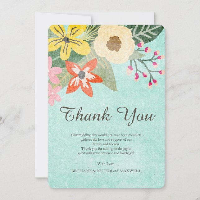 Schönes Blooms Foto Vielen Dank Flachkarte Dankeskarte (Vorderseite)