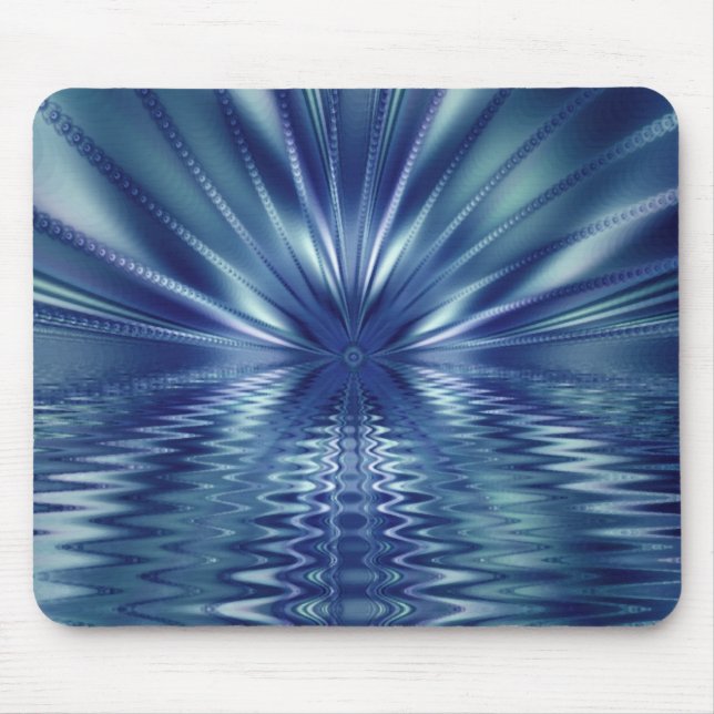 Schönes Blue Fine Fraktal Art Mousepad (Vorne)